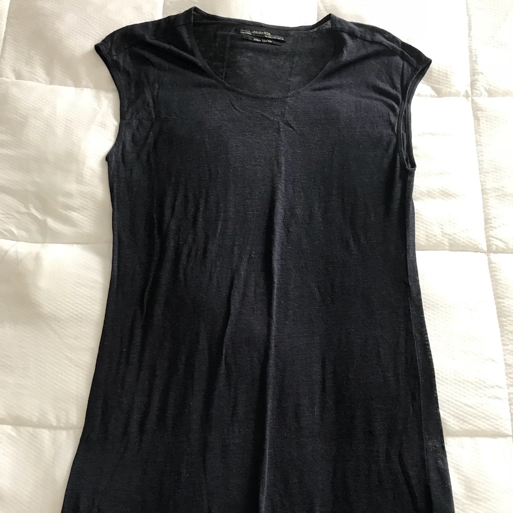 All Saints Dark Navy Linen Dress
